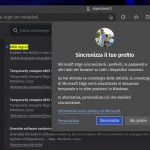 Microsoft Edge su Linux - Attivazione della sincronizzazione