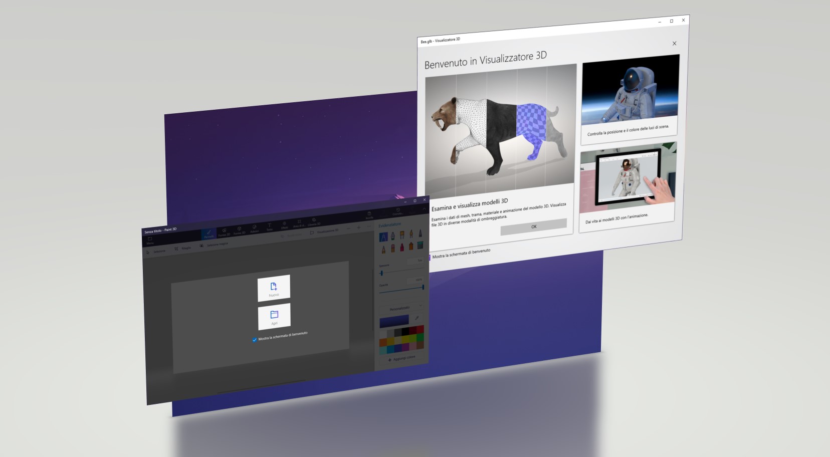 Paint 3D e 3D Viewer in Windows 10