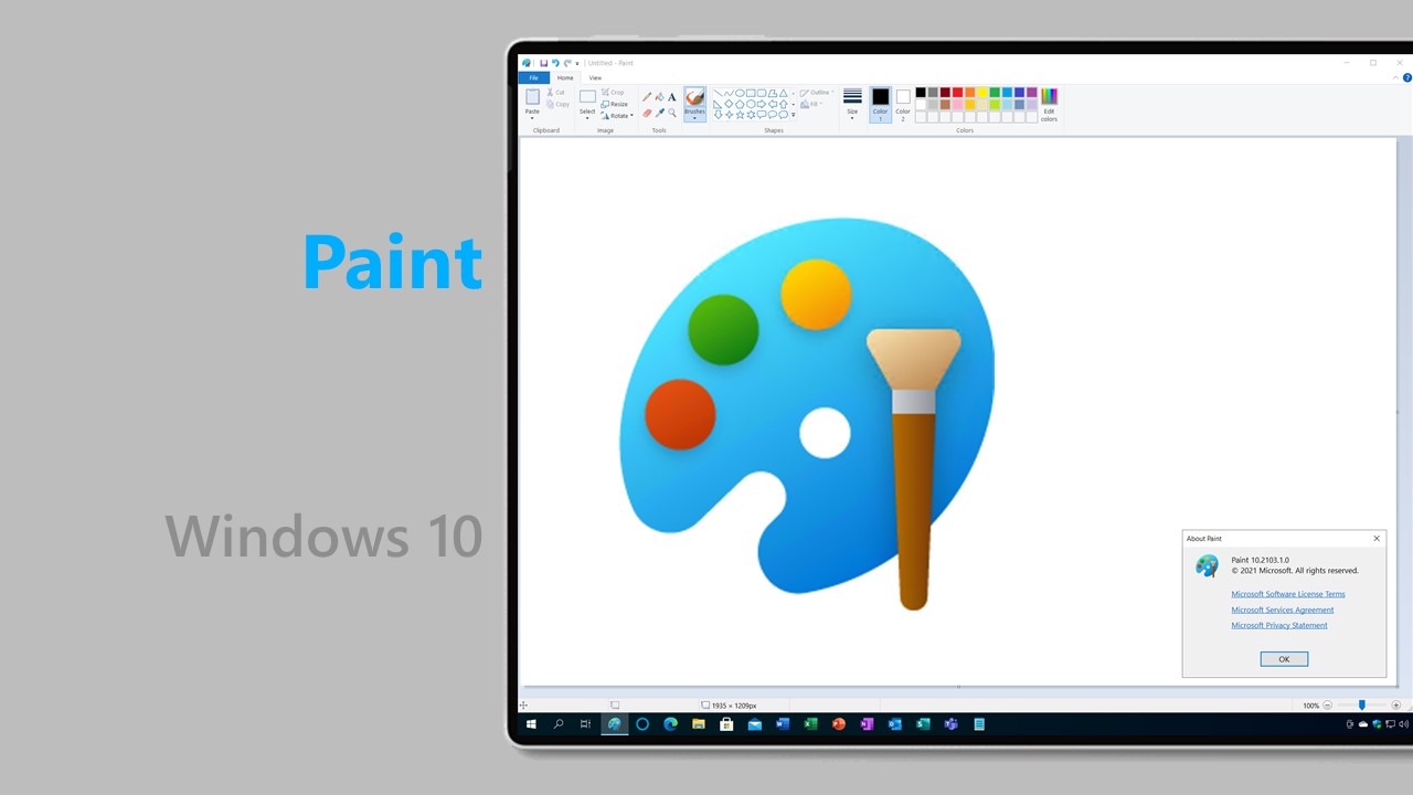 Paint, nuova icona e download dal Microsoft Store