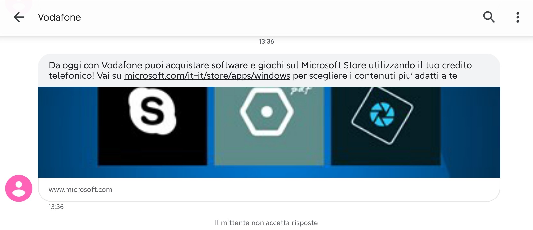 Vodafone - Acquisti sul Microsoft Store con credito telefonico