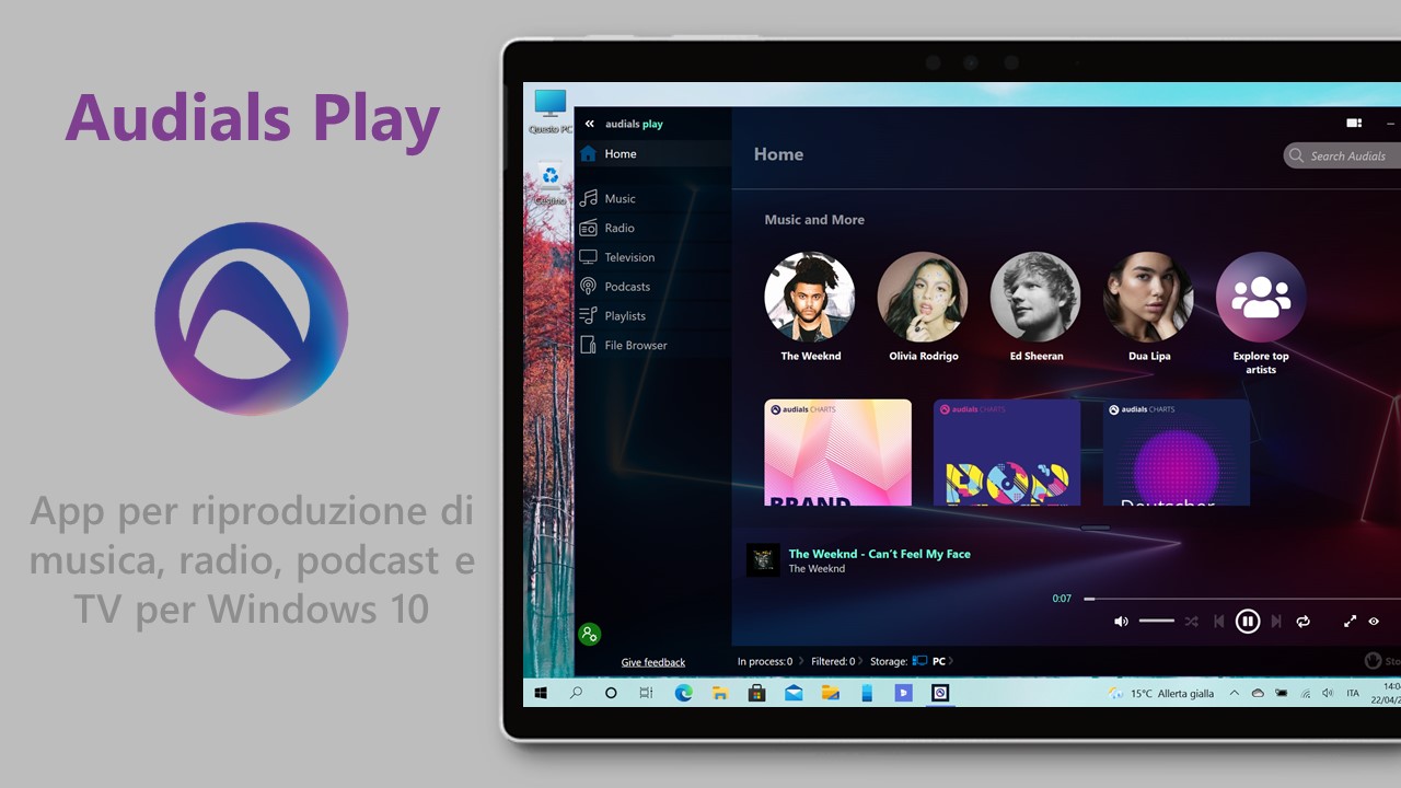 Audials Play - App per riproduzione di musica, radio, podcast e TV per Windows 10