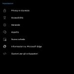 Microsoft Edge Canary - Android - Impostazioni