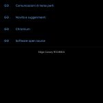Microsoft Edge Canary - Android - Impostazioni - Informazioni su