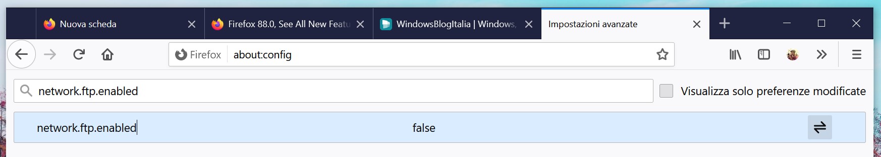 Mozilla Firefox 88 - Supporto FTP