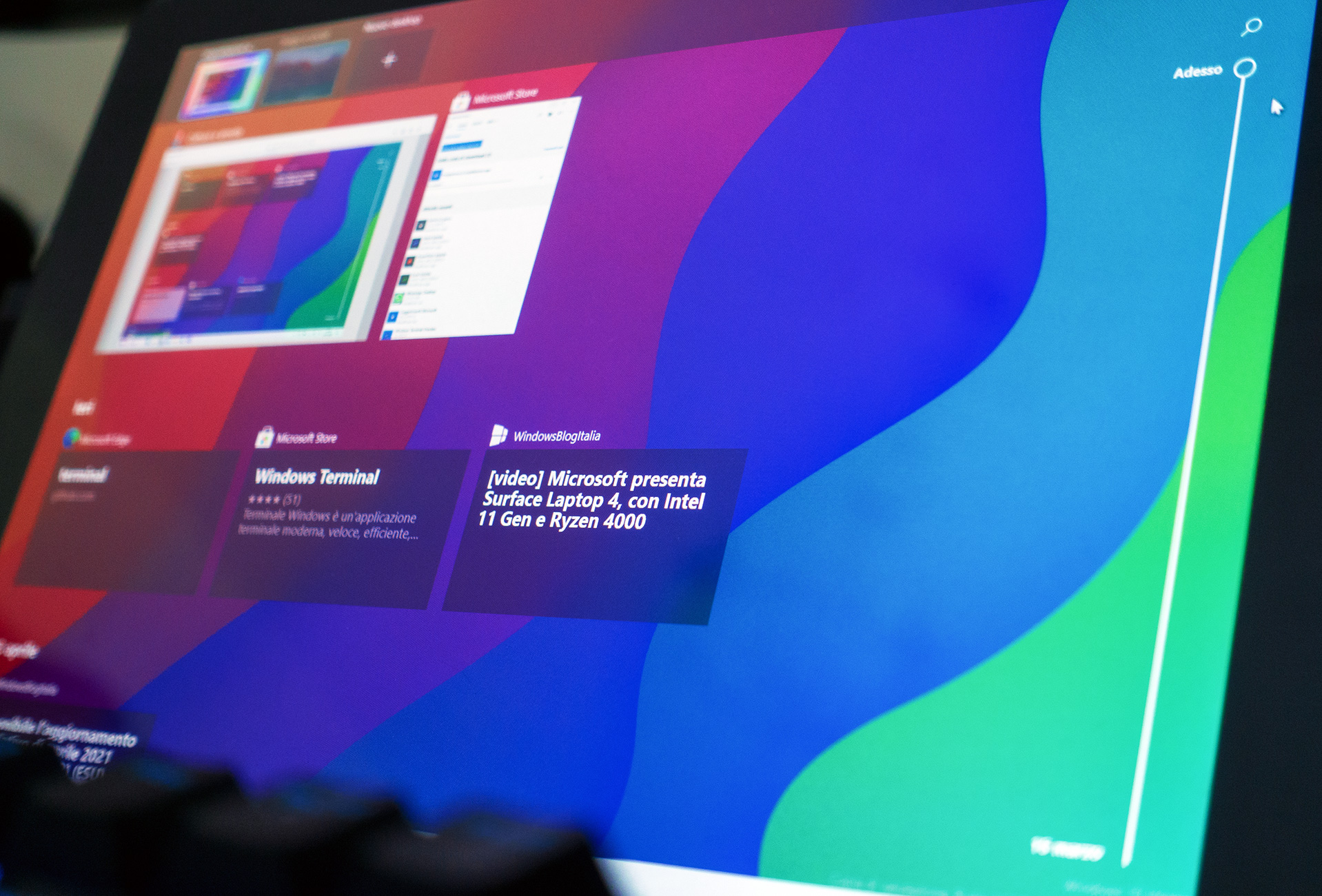 Sequenza temporale in Windows 10 - Build 21359