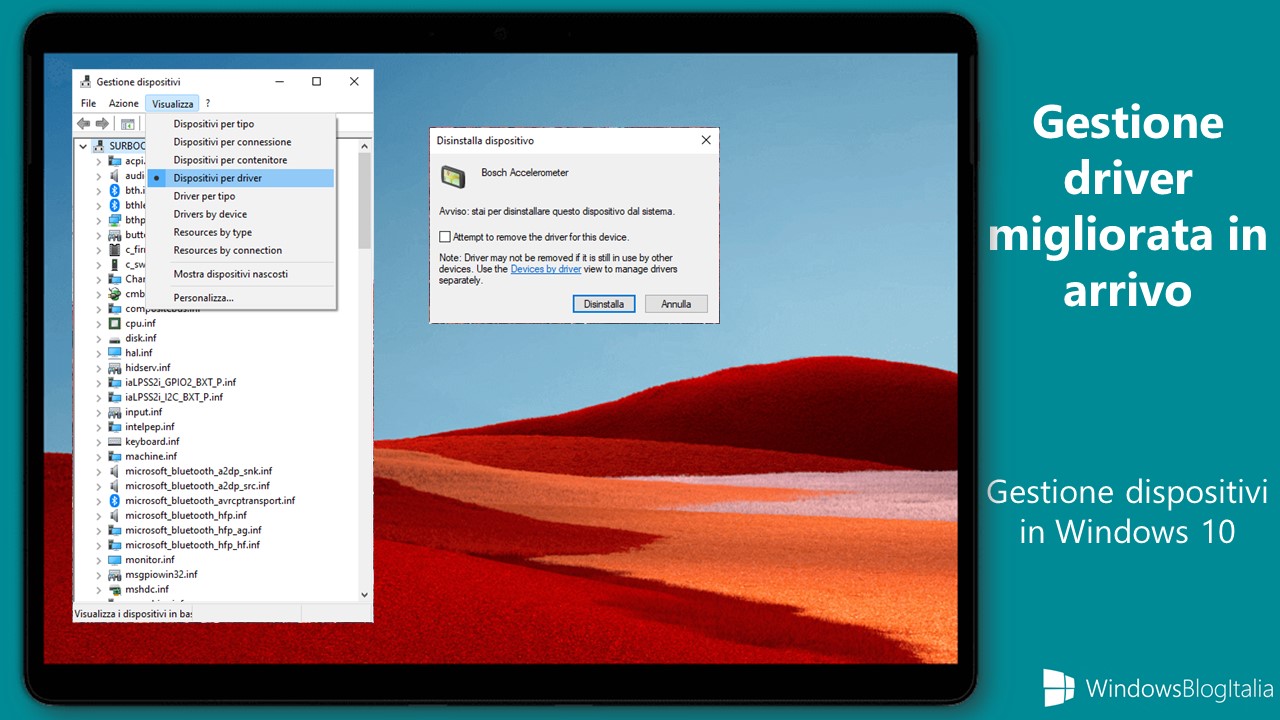 Gestione driver migliorata in arrivo con Windows 10 21H2