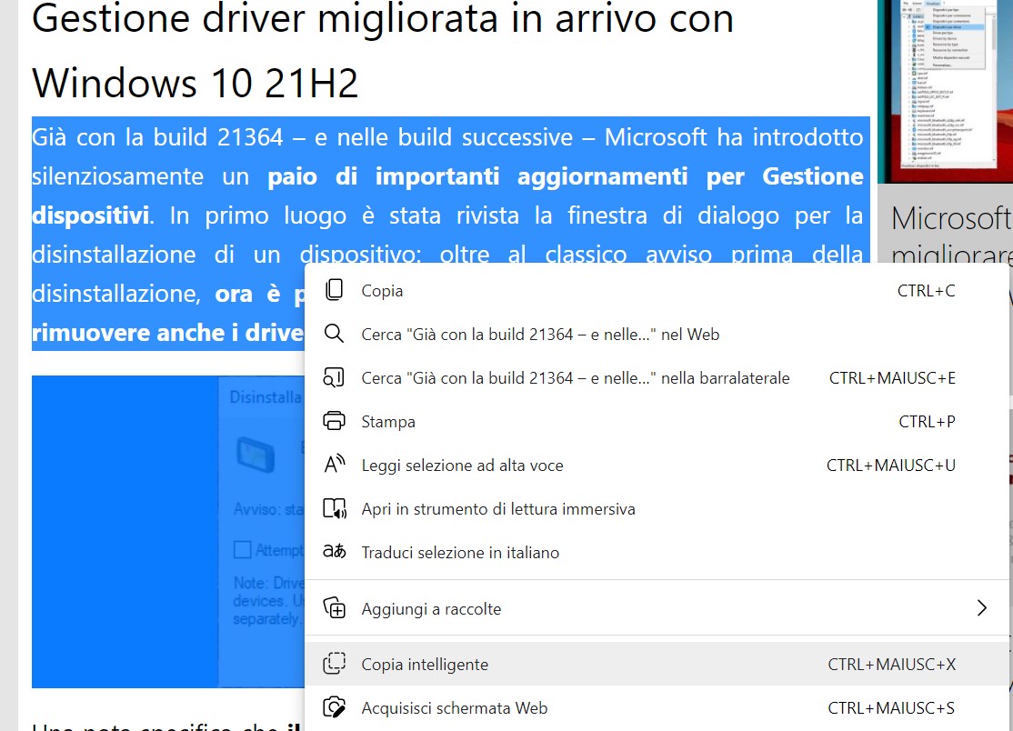 Microsoft Edge Beta - Copia intelligente