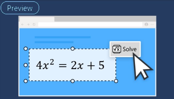 Microsoft Edge Beta - Risolutore matematico (Preview)