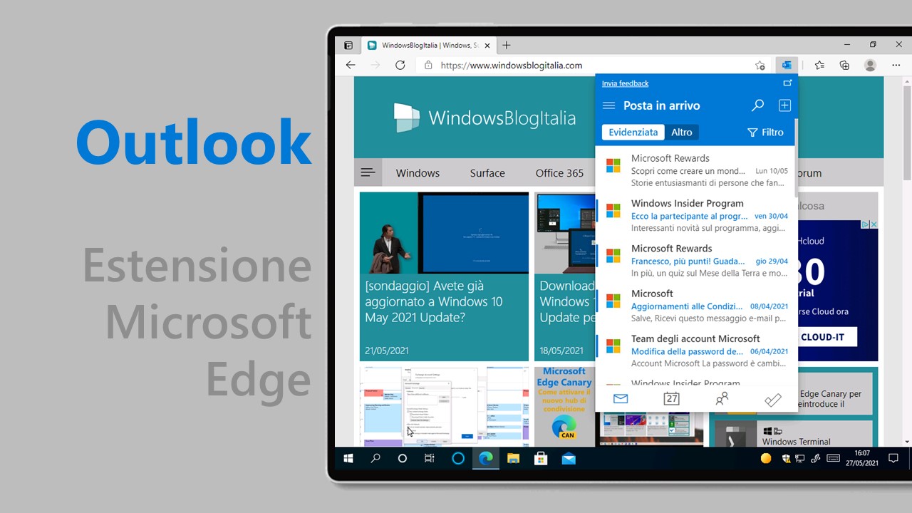 Download Outlook, l'estensione della posta elettronica per Microsoft Edge 