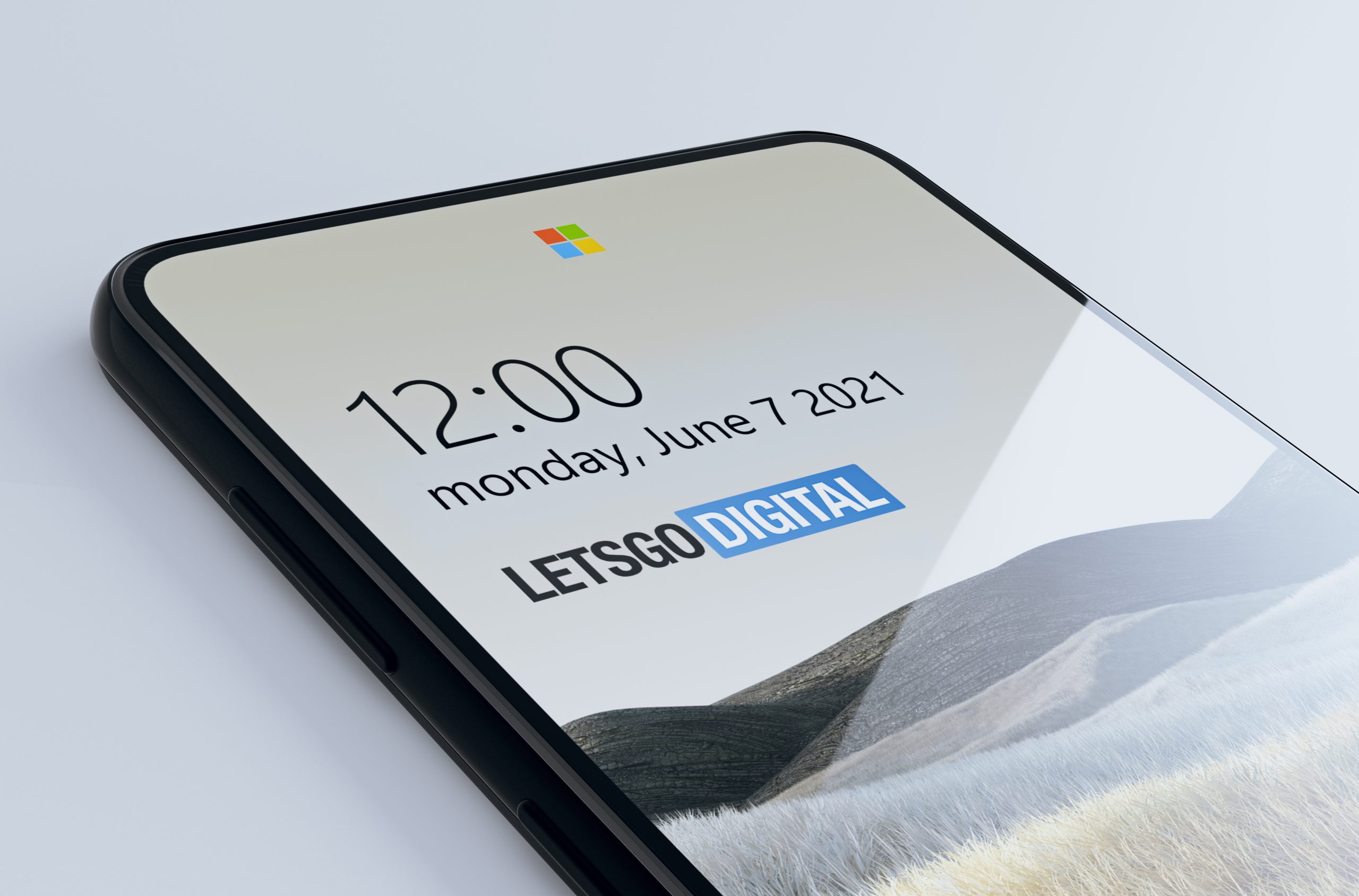Concept brevetto Microsoft Surface Duo - Fotocamera-logo sotto il display
