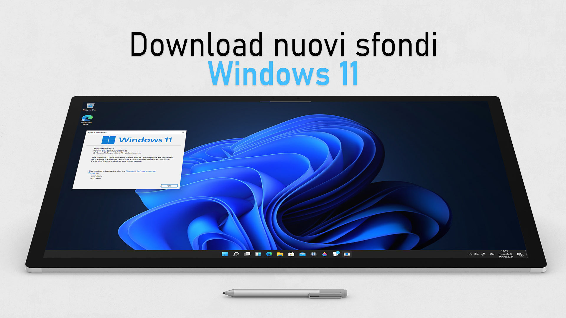 Download nuovi sfondi ufficiali di Windows 11