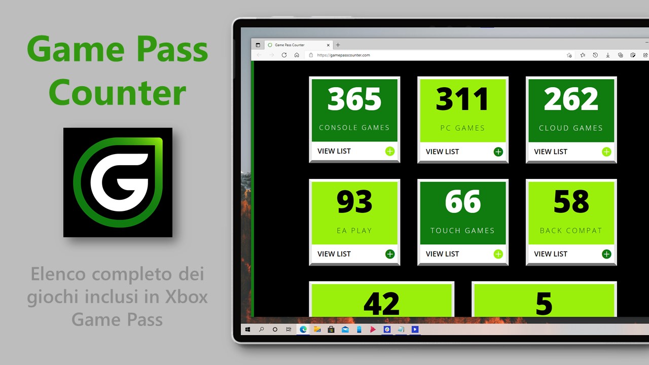 Game Pass Counter - Elenco completo dei giochi inclusi in Xbox Game Pass