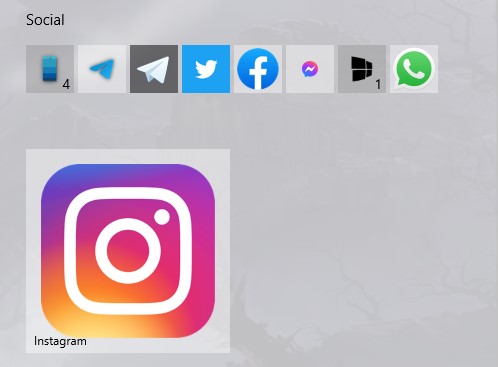 Instagram per Windows - Nuova icona nel menu Start