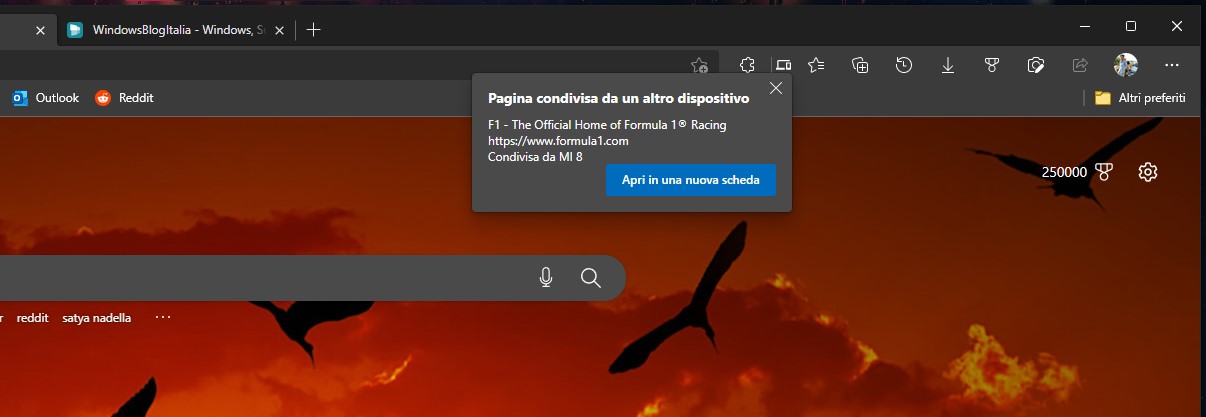 Microsoft Edge Canary - Invia pagina ai dispositivi 2.0