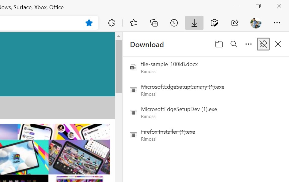 Microsoft Edge - Flag - Flyout fissati sulla barra laterale