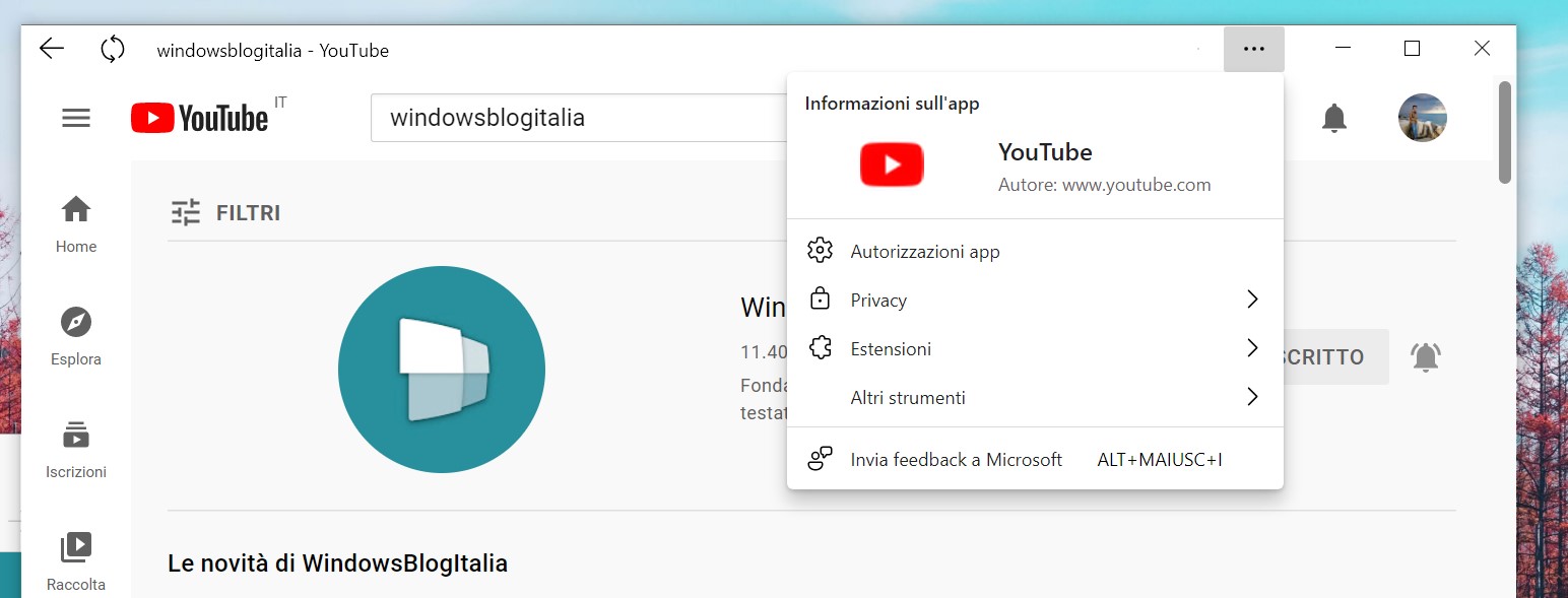 Microsoft Edge - Nuovo e ridisegnato menu per le PWA