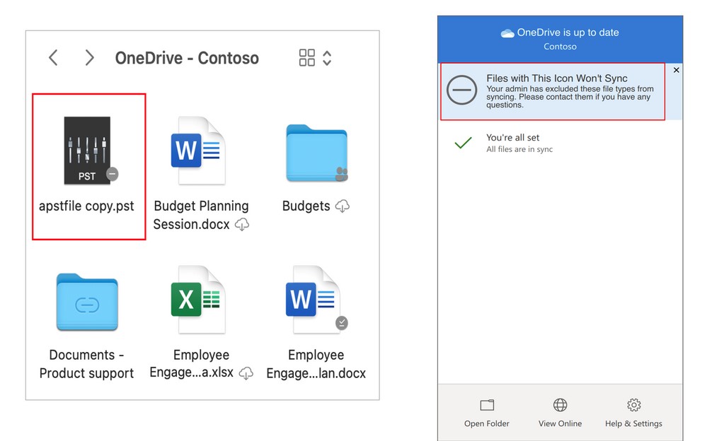 OneDrive per macOS - Blocco sincronizzazione per alcune tipologie specifiche di file