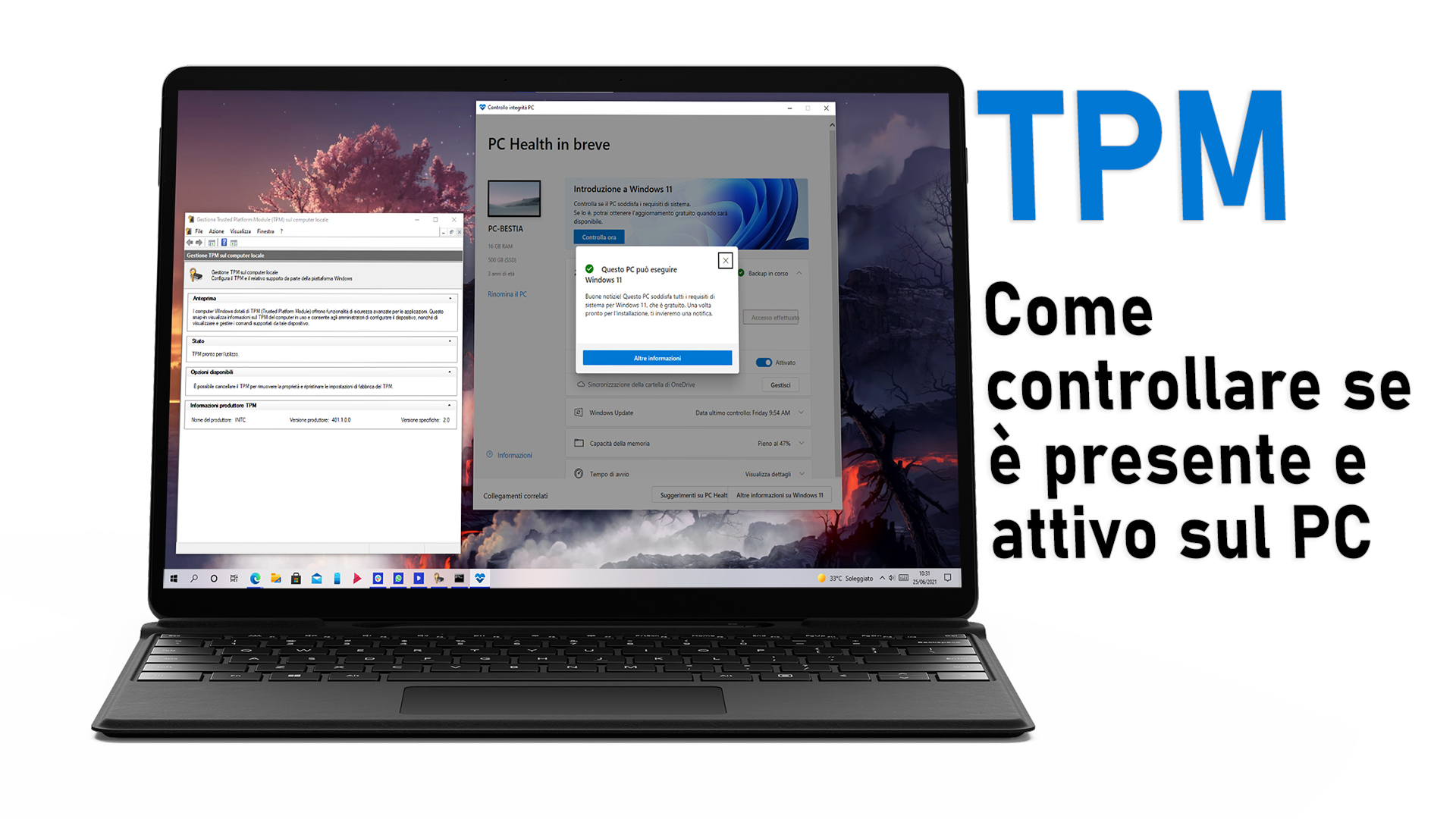 TPM - Come controllare se è presente e attivo sul PC con Windows 10