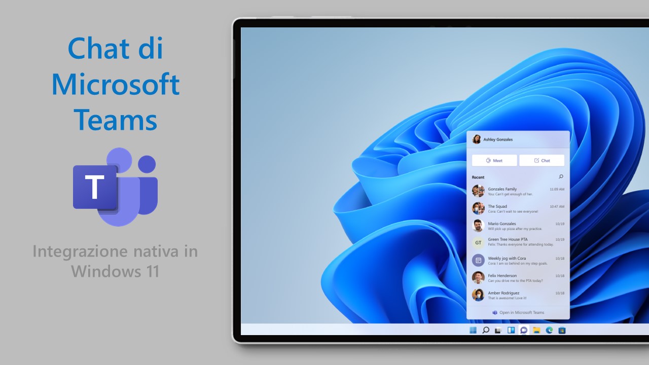 Windows 11 - Chat - Integrazione nativa con Microsoft Teams