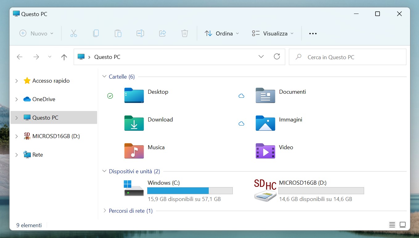 Windows 11 - Esplora file - Effetto Mica e bordi arrotondati