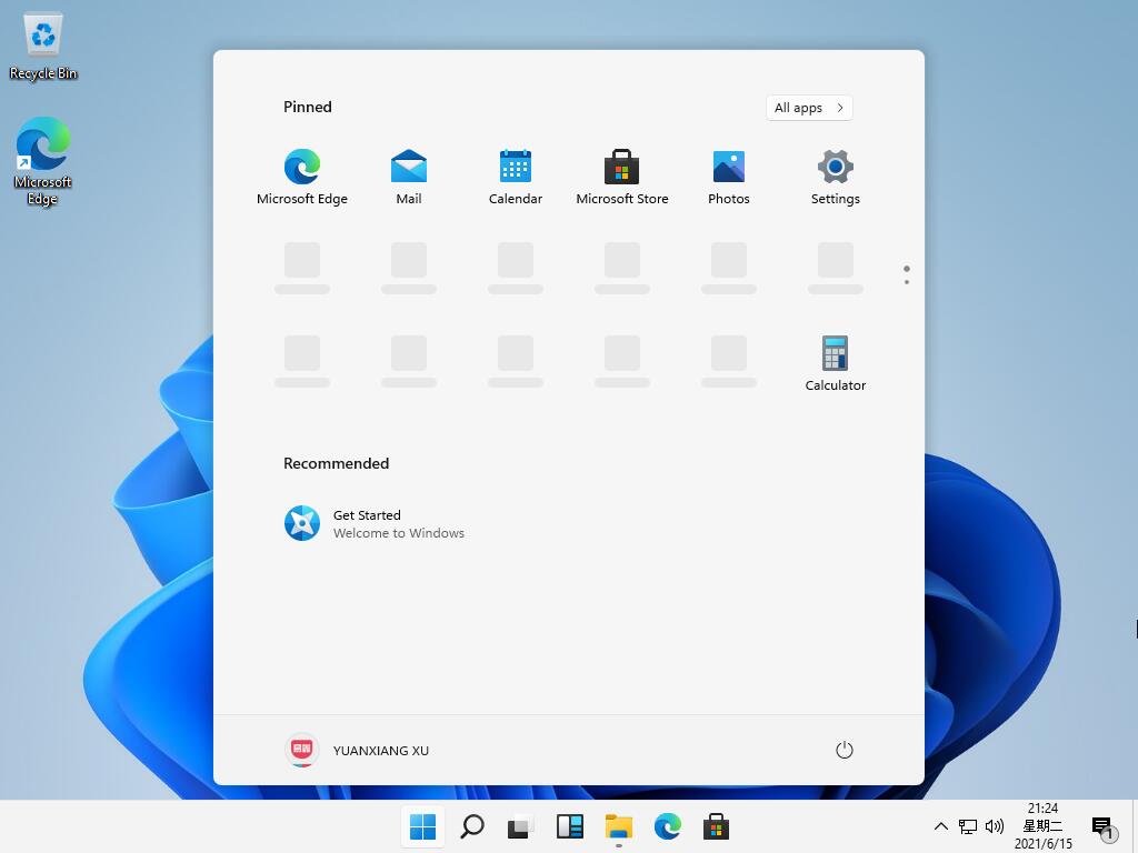 Windows 11 - Menu Start - Leak