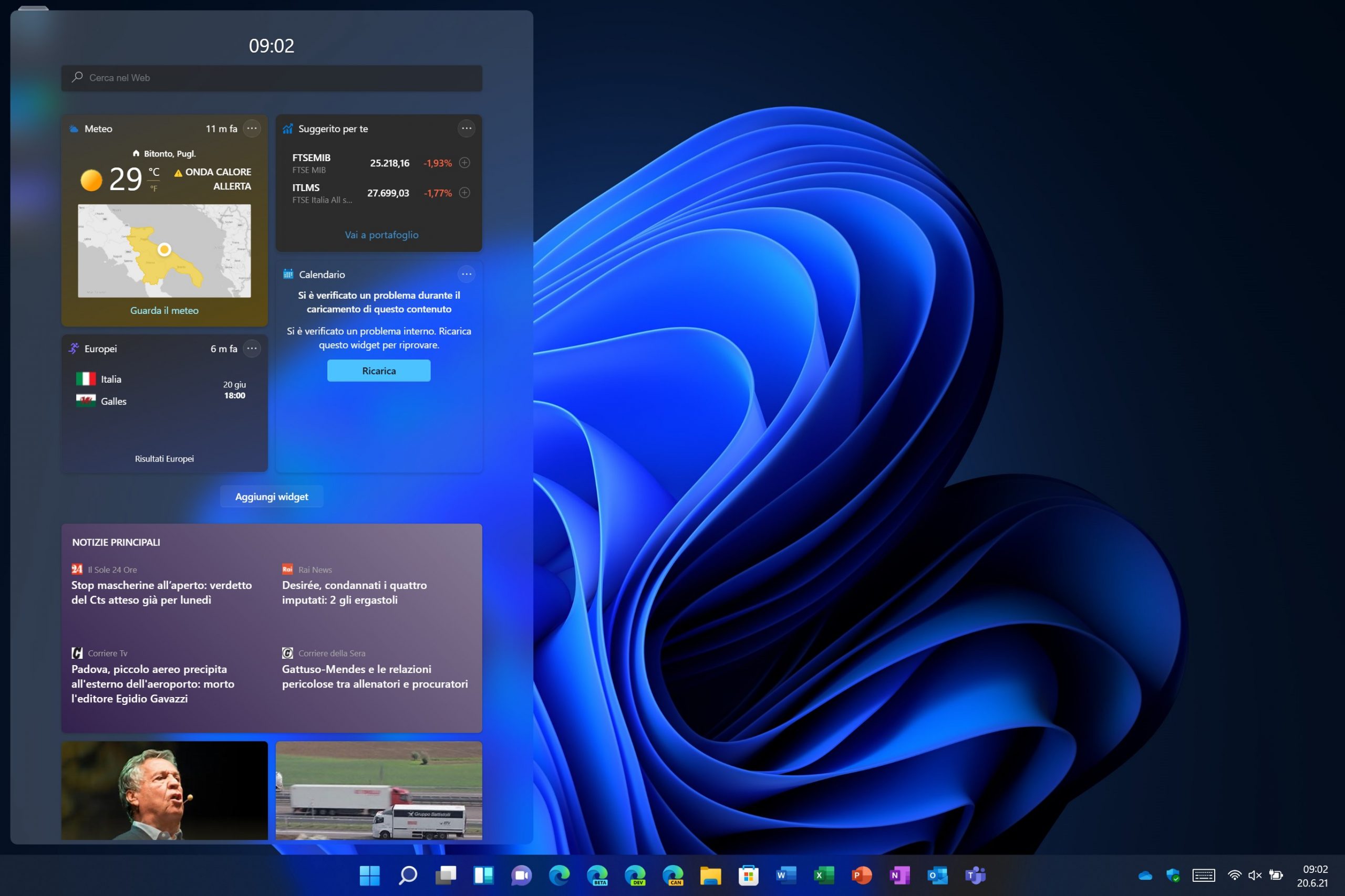 Windows 11 - Windows Dashboard - Widget