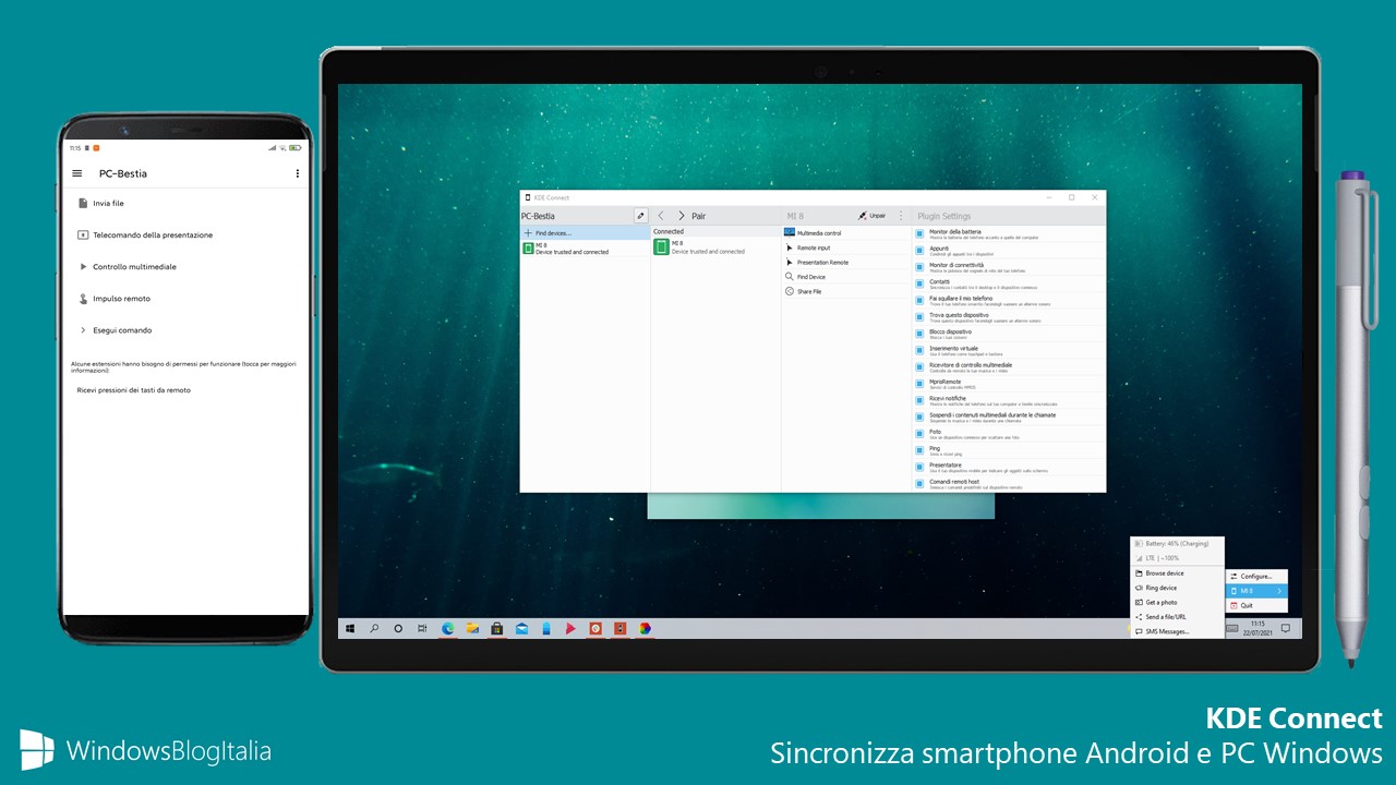 KDE Connect - Sincronizza smartphone Android e PC Windows