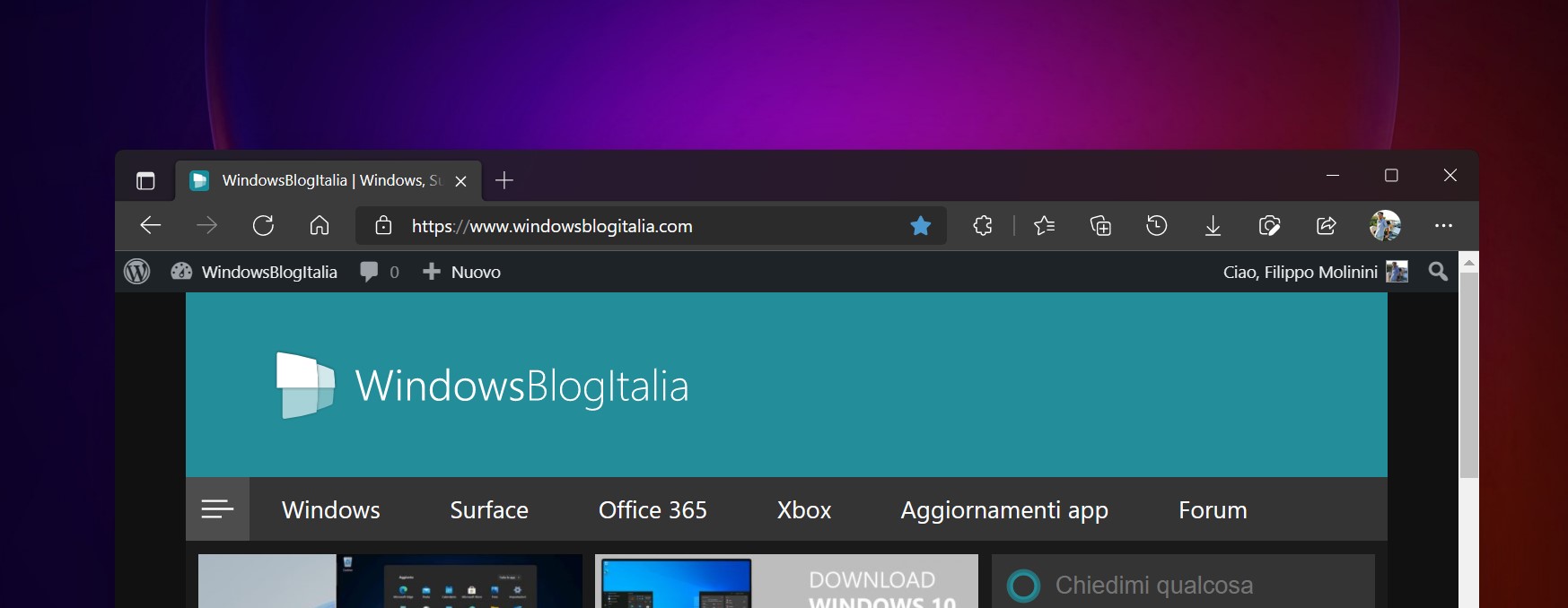 Microsoft Edge Canary - Enable Windows 11 Visual Updates - Nuovo design pulsanti minimizza, massimizza e chiudi e barra del titolo trasparente