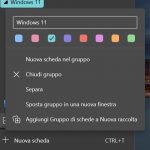 Microsoft Edge - Gruppi di schede - Aggiungi gruppo a una Nuova raccolta