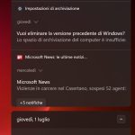Windows 11 Build 22000.51 - Barra delle applicazioni - Centro notifiche e calendario