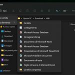 Windows 11 Build 22000.51 - Esplora file - Barra dei comandi - Nuovo elemento