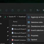 Windows 11 Build 22000.51 - Esplora file - Barra dei comandi - Opzioni aggiuntive