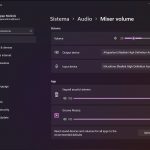 Windows 11 Build 22000.51 - Impostazioni nuovo mixer volume