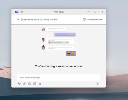 Windows 11 - Client Microsoft Teams - Nuova chat