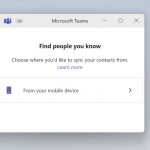 Windows 11 - Client Microsoft Teams - Sincronizza maggiori contatti