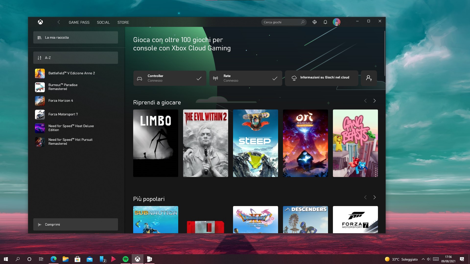 App Xbox per Windows - Xbox Cloud Gaming