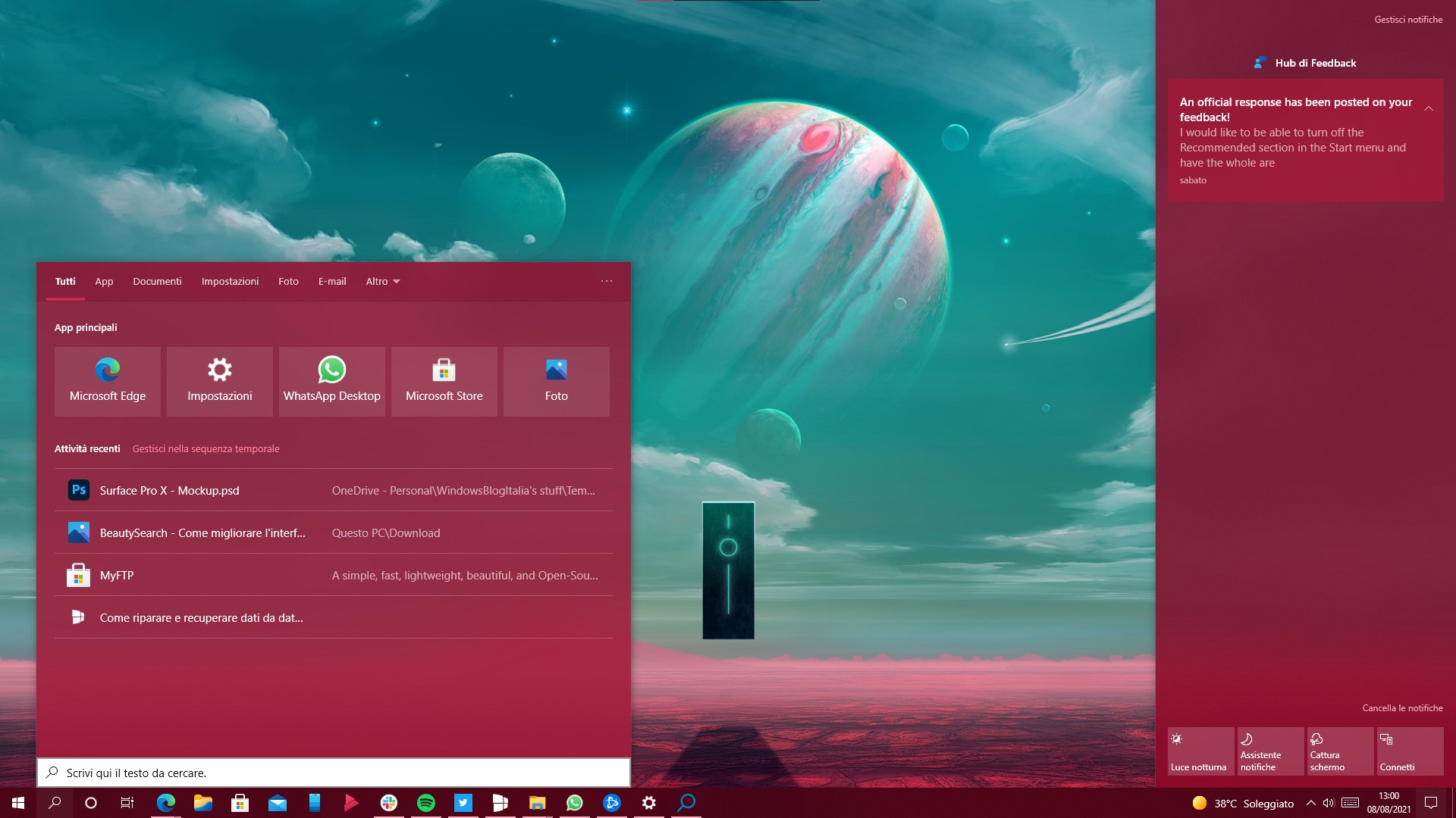 BeautySearch - Ricerca Windows con colore principale applicato