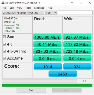 CHUWI CoreBook XPro - Benchmark - AS SSD Benchmark