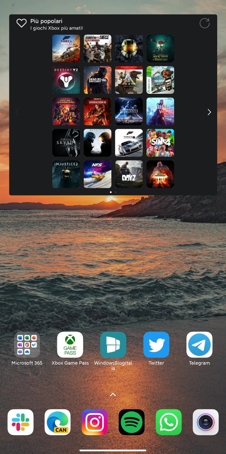 Xbox Game Pass (beta) per Android - Cloud widget