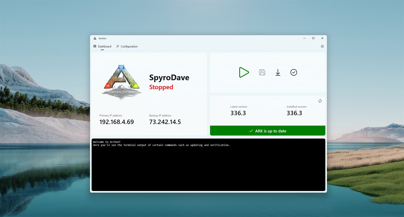Archon - App per Windows - Gestisci il server Linux ARK