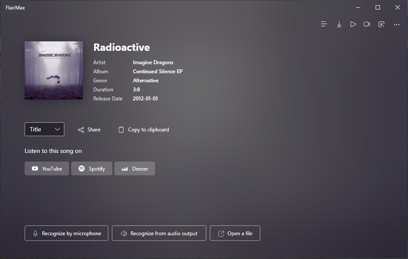 FlairMax - App per Windows - Riconosci la musica e mostra il testo