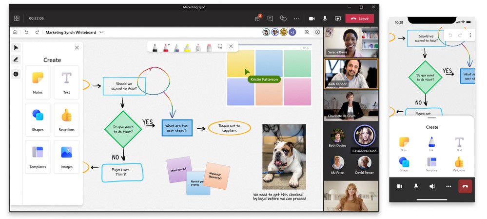 Microsoft Whiteboard - Nuovo look e design