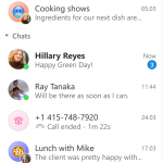 Skype - Barra laterale con design aggiornato