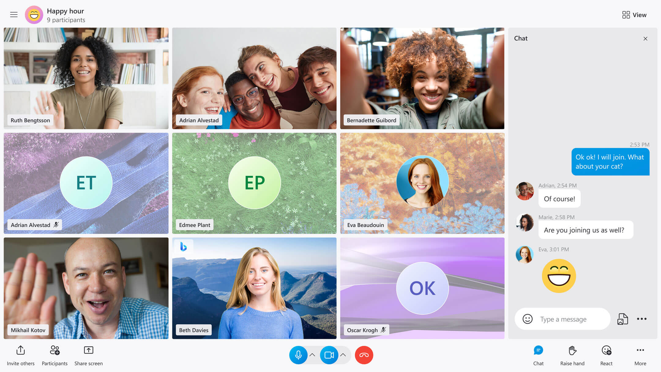 Skype - Nuova esperienza di chiamata con tutti i partecipanti