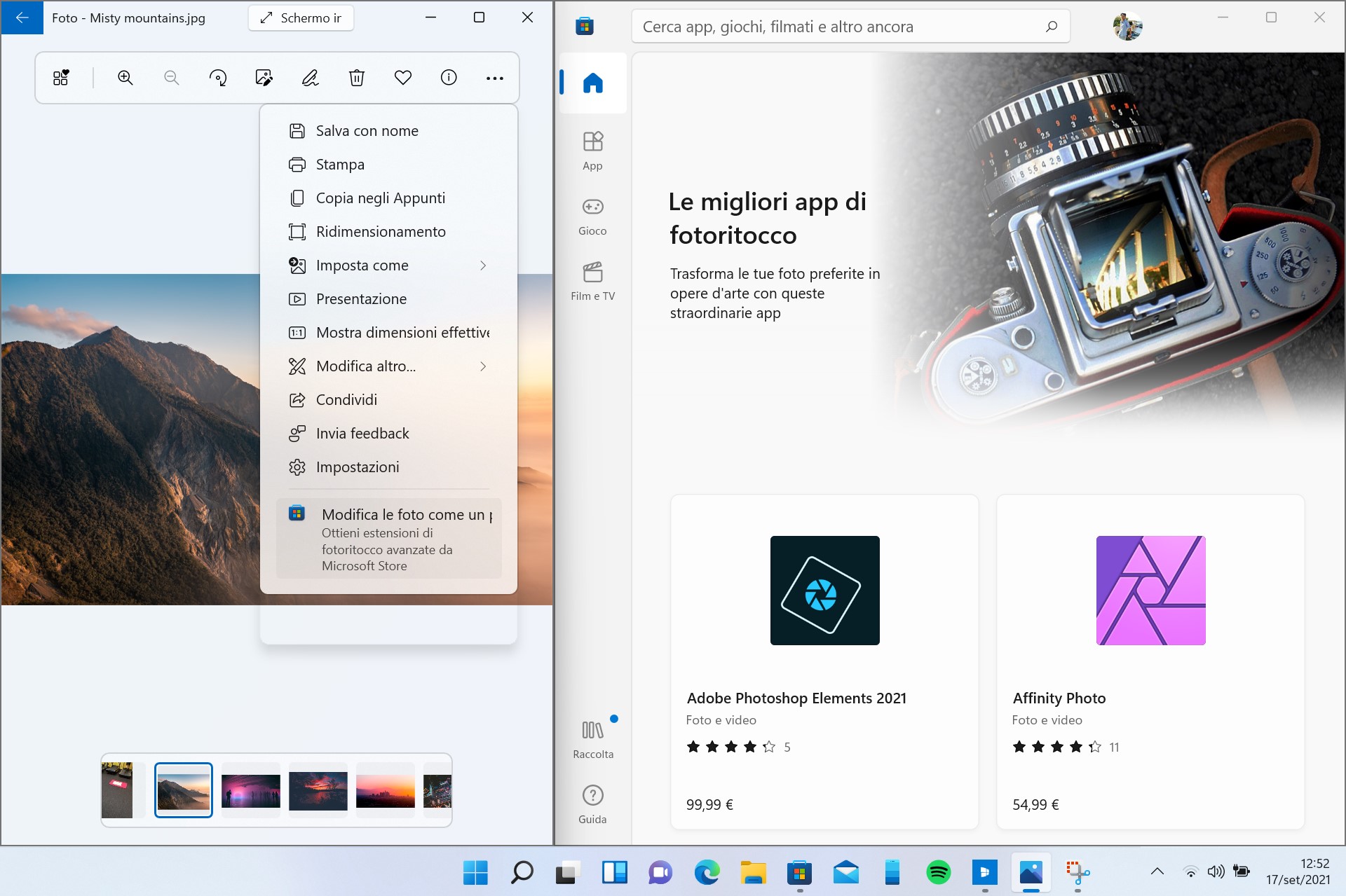 Windows 11 - App Foto - App per il fotoritocco