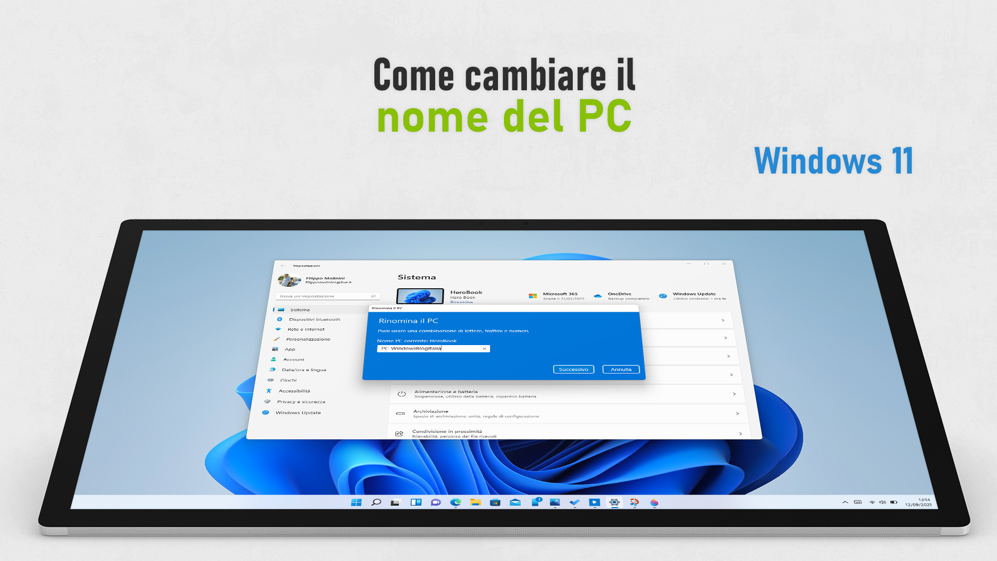 Windows 11 - Cambiare il nome del PC