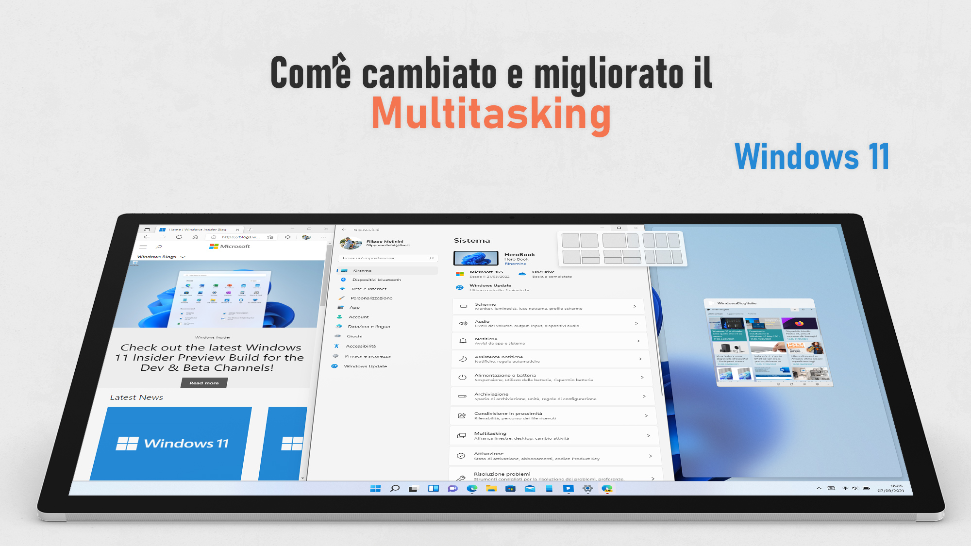 Windows 11 - Come cambia e migliora il multitasking