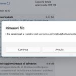 Windows 11 - Impostazioni - Sistema - Archiviazione - Conferma eliminazione file temporanei