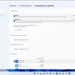 Windows 11 - Impostazioni - Sistema - Archiviazione - Consigli per la pulizia