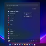 Windows 11 - Menu Start - Menu contestuale su Microsoft Teams